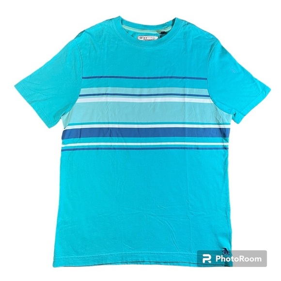 Original Penguin Other - An Original Penguin by Munsing Wear Tee T-shirt Bright Aqua Short Sleeve Stripe